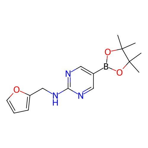 N-(呋喃-2-基甲基)-5-(4,4,5,5-四甲基-1,3,2-二氧硼杂环戊烷-2-基)嘧啶-2-胺,N-(Furan-2-ylmethyl)-5-(4,4,5,5-tetramethyl-1,3,2-dioxaborolan-2-yl)pyrimidin-2-amine