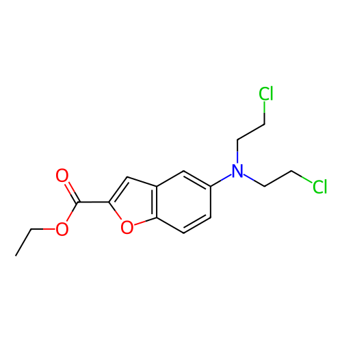 5-[双(2-氯乙基)氨基]-2-苯并呋喃羧酸乙酯,Ethyl 5-(bis(2-chloroethyl)amino)benzofuran-2-carboxylate