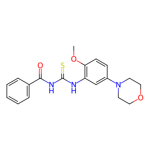 N-((2-甲氧基-5-吗啉代苯基)硫代氨基甲酰基)苯甲酰胺,N-(2-methoxy-5-morpholinophenylcarbamothioyl)benzamide