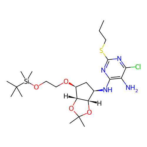 N4-((3aS,4R,6S,6aR)-6-(2-((叔丁基二甲基硅烷基)氧基)乙氧基)-2,2-二甲基四氫-3aH-環(huán)戊二烯并[d] [1,3]二氧雜環(huán)戊烯-4-基)-6-氯-2-(丙硫基)嘧啶-4,5-二胺,N4-((3aS,4R,6S,6aR)-6-(2-((tert-butyldimethylsilyl)oxy)ethoxy)-2,2-dimethyltetrahydro-3aH-cyclopenta[d][1,3]dioxol-4-yl)-6-chloro-2-(propylthio)pyrimidine-4,5-diamine