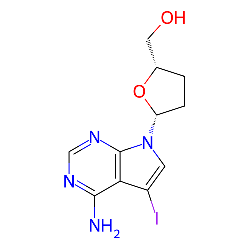 ((2S,5R)-5-(4-氨基-5-碘-7H-吡咯并[2,3-d]嘧啶-7-基)四氢呋喃-2-基)甲醇,7-Iodo-2',3'-dideoxy-7-deazaadenosine