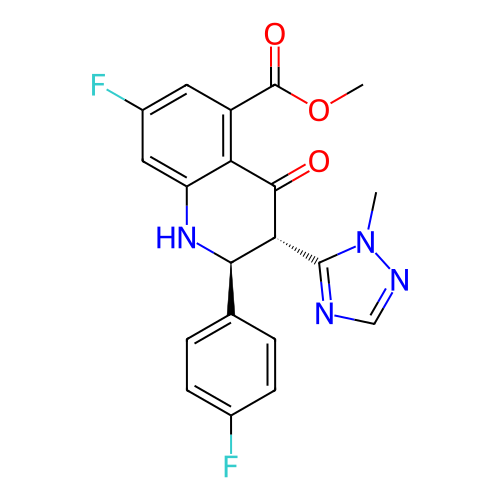 (2S,3S)-7-氟-2-(4-氟苯基)-3-(1-甲基-1H-1,2,4-三唑-5-基)-4-氧代-1,2,4-四氫喹啉-5-甲酸乙酯,(2S,3S)-methyl 7-fluoro-2-(4-fluorophenyl)-3-(1-methyl-1H-1,2,4-triazol-5-yl)-4-oxo-1,2,3,4-tetrahydroquinoline-5-carboxylate