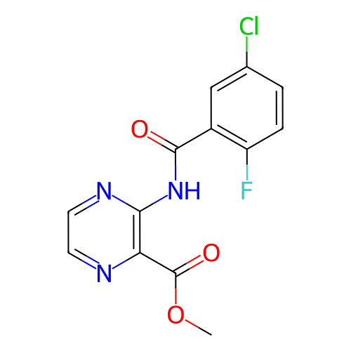 3-(5-氯-2-氟苯甲酰氨基)吡嗪-2-羧酸甲酯,Methyl 3-(5-chloro-2-fluorobenzamido)pyrazine-2-carboxylate