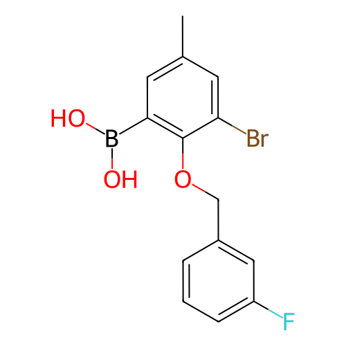 3-溴-2-(3'-氟苄基氧基)-5-甲基苯基硼酸,3-Bromo-2-(3'-fluorobenzyloxy)-5-methylphenylboronic acid