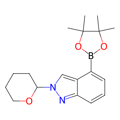 2-(四氢-2H-吡喃-2-基)-4-(4,4,5,5-四甲基-1,3,2-二噁硼烷-2-基)-2H-吲唑,2-(Tetrahydro-2H-pyran-2-yl)-4-(4,4,5,5-tetramethyl-1,3,2-dioxaborolan-2-yl)-2H-indazole