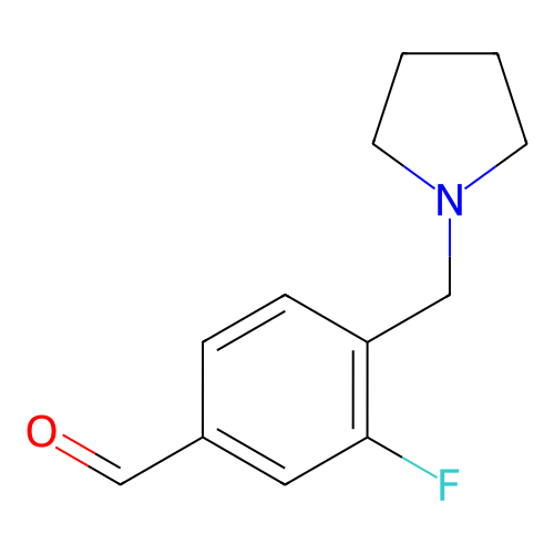 3-氟-4-(吡咯烷-1-基甲基)苯甲醛,3-Fluoro-4-(pyrrolidin-1-ylmethyl)benzaldehyde