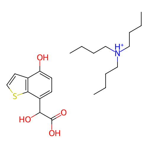 苯并[b]噻吩-7-乙酸,α,4-二羟基 - 化合物（N,N-二丁基-1-丁胺)(1:1),Benzo[b]thiophene-7-acetic acid, α,4-dihydroxy-, compd. with (N,N-dibutyl-1-butanamine)(1:1)