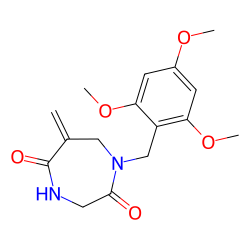 6-亚甲基-1-(2,4,6-三甲氧基苄基)-1,4-二氮杂环庚烷-2,5-二酮,6-Methylene-1-(2,4,6-trimethoxybenzyl)-1,4-diazepane-2,5-dione