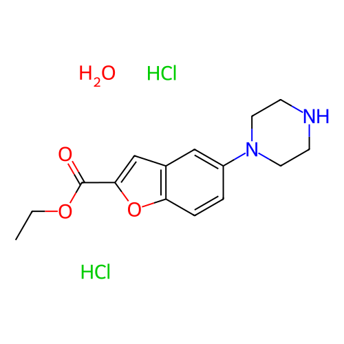 5-(1-哌嗪基)-2-苯并呋喃甲酸乙酯二鹽酸鹽水合物,5-(1-Piperazinyl)-2-benzofurancarboxylic acid ethyl ester dihydrochloride hydrate