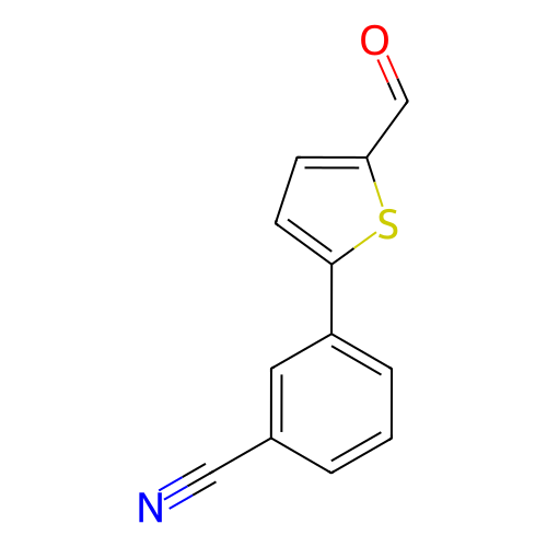 3-(5-甲?；绶?2-基)苯甲腈,3-(5-Formylthiophen-2-yl)benzonitrile