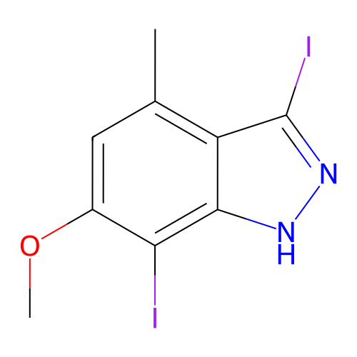 3,7-二碘-6-甲氧基-4-甲基-1H-吲唑,3,7-Diiodo-6-methoxy-4-methyl-1H-indazole