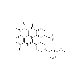 (8-氟-3-(2-甲氧基-5-(三氟甲基)苯基)-2-(4-(3-甲氧基苯基)哌嗪-1-基)-3,4-二氫喹唑啉-4-基)醋酸鹽,Methyl 2-(8-fluoro-3-(2-methoxy-5-(trifluoromethyl)phenyl)-2-(4-(3-methoxyphenyl)piperazin-1-yl)-3,4-dihydroquinazolin-4-yl)acetate