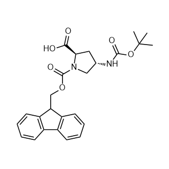 (2R,4S)-1-((((9H-芴-9-基)甲氧基)羰基)-4-((叔丁氧基羰基)氨基)吡咯烷-2-羧酸,(2R,4S)-1-(((9H-Fluoren-9-yl)methoxy)carbonyl)-4-((tert-butoxycarbonyl)amino)pyrrolidine-2-carboxylic acid