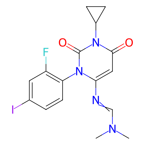 N'-[1-環(huán)丙基-3-(2-氟-4-碘苯基)-2,6-二氧代-1,2,3,6-四氫嘧啶-4-基]-N,N-二甲基甲脒,N'-[1-Cyclopropyl-3-(2-fluoro-4-iodophenyl)-2,6-dioxo-1,2,3,6-tetrahydropyrimidin-4-yl]-N,N-dimethylformamidine