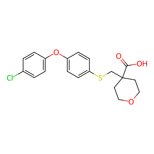 4-((((4-(4-氯苯氧基)苯基)硫基)甲基)四氢-2H-吡喃-4-羧酸,4-((4-(4-Chlorophenoxy)phenylthio)methyl)tetrahydro-2H-pyran-4-carboxylic acid