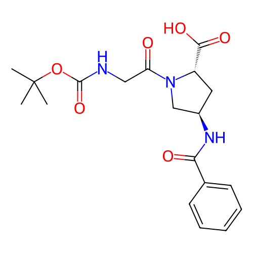 (2S,4R)-4-苯甲酰氨基-1-(2-((叔丁氧基羰基)氨基)乙酰基)吡咯烷-2-甲酸,(2S,4R)-4-benzamido-1-(2-((tert-butoxycarbonyl)amino)acetyl)pyrrolidine-2-carboxylic acid