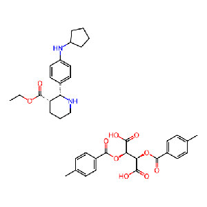 (2R,3S)-2-(4-(环戊基氨基)苯基)哌啶-3-甲酸乙酯(2R,3R)-2,3-二((4-苯甲酰基)氧基)琥珀酸酯,1893415-79-6
