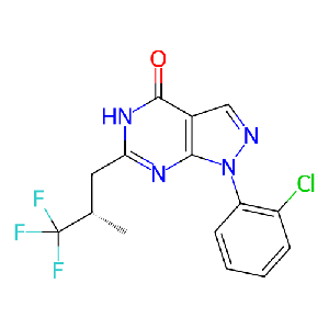 (S)-1-(2-氯苯基)-6-(3,3,3-三氟-2-甲基丙基)-1,7-二氢-4H-吡唑并[3,4-d]嘧啶-4-酮,794568-91-5