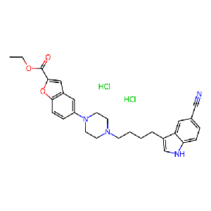 5-[4-[4-(5-氰基-1H-吲哚-3-基)丁基]-1-哌嗪基]-2-苯并呋喃羧酸乙酯鹽酸鹽