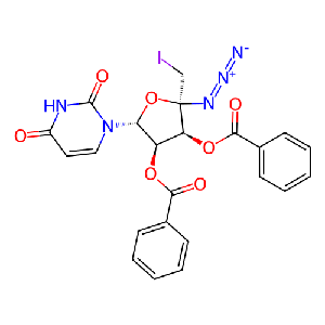 (2S,3S,4R,5R)-2-叠氮基-5-(2,4-二氧代-3,4-二氢嘧啶-1(2H)-基)-2-(碘甲基)四氢呋喃-3,4-二基二苯甲酸酯
