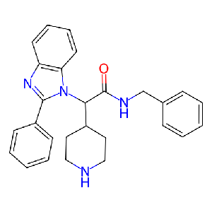 N-苄基-2-(2-苯基-1H-苯并[d]咪唑-1-基)-2-(哌啶-4-基)乙酰胺