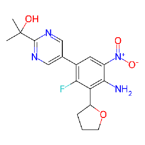 2-{5-[4-氨基-2-氟-5-硝基-3-(氧杂环戊烷-2-基)苯基]嘧啶-2-基}丙-2-醇,1384984-28-4