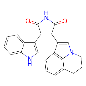 3-(5,6-二氢-4H-吡咯并[3,2,1-ij]喹啉-1-基)-4-(1H-吲哚-3-基)吡咯烷-2,5-二酮,1239986-50-5
