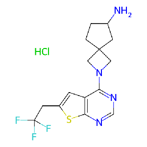 2-(6-(2,2,2-三氟乙基)噻吩并[2,3-d]嘧啶-4-基)-2-氮杂螺[3.4]辛基-6-胺盐酸盐