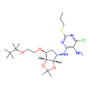 N4-((3aS,4R,6S,6aR)-6-(2-((叔丁基二甲基硅烷基)氧基)乙氧基)-2,2-二甲基四氢-3aH-环戊二烯并[d] [1,3]二氧杂环戊烯-4-基)-6-氯-2-(丙硫基)嘧啶-4,5-二胺