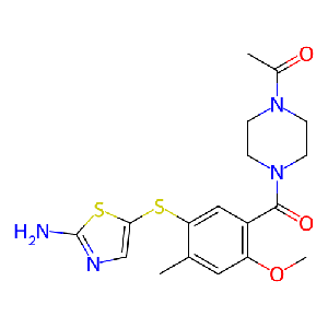 1-(4-(5-((2-氨基噻唑-5-基)硫基)-2-甲氧基-4-甲基苯甲酰基)哌嗪-1-基)乙酮