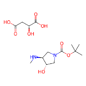 (3S,4S)-3-羟基-4-(甲基氨基)吡咯烷-1-羧酸叔丁酯(S)-2-羟基琥珀酸盐