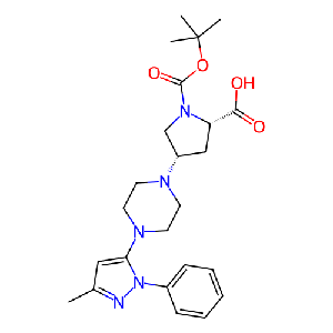 (2S,4S)-1-(叔丁氧基羰基)-4-(4-(3-甲基-1-苯基-1H-吡唑-5-基)哌嗪-1-基)吡咯烷-2-羧酸,1821705-03-6