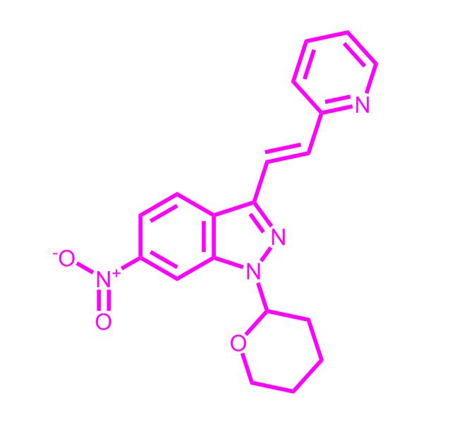 (E)-6-硝基-3-[2-(吡啶-2-基)乙烯基]-1-(四氢-2H-吡喃-2-基)-1H-吲唑,(E)-6-Nitro-3-[2-(pyridin-2-yl)ethenyl]-1-(tetrahydro-2H-pyran-2-yl)-1H-indazole