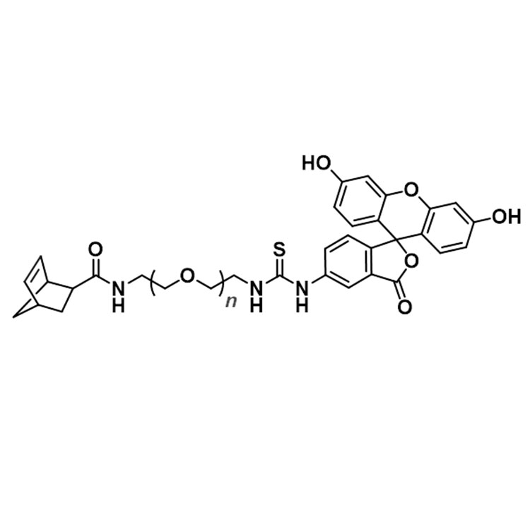 降冰片烯-聚乙二醇-荧光素,Norbornene-PEG-FITC;Norbornene-PEG-Fluorescein