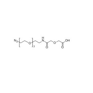 O-(2-叠氮基)-O-[2-(二羟乙酰基-氨基)乙基]六聚乙二醇,2-((Azido-PEG7-carbamoyl)methoxy)acetic acid