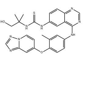 图卡替尼 N-1,1-(4-((4-([1,2,4]Triazolo[1,5-a]pyridin-7-yloxy)-3-methylphenyl)amino)quinazolin-6-yl)-3-(1-hydroxy-2-methylpropan-2-y