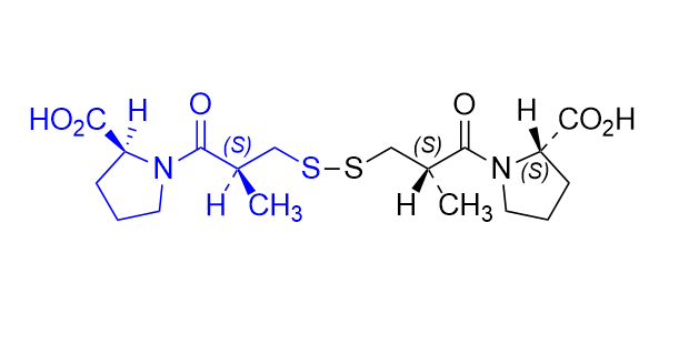 卡托普利杂质01,1,1′-[disulfanediylbis[(2S)-2-methyl-1-oxopropane-3,1- diyl]]bis[(2S)-pyrrolidine-2-carboxylic] acid