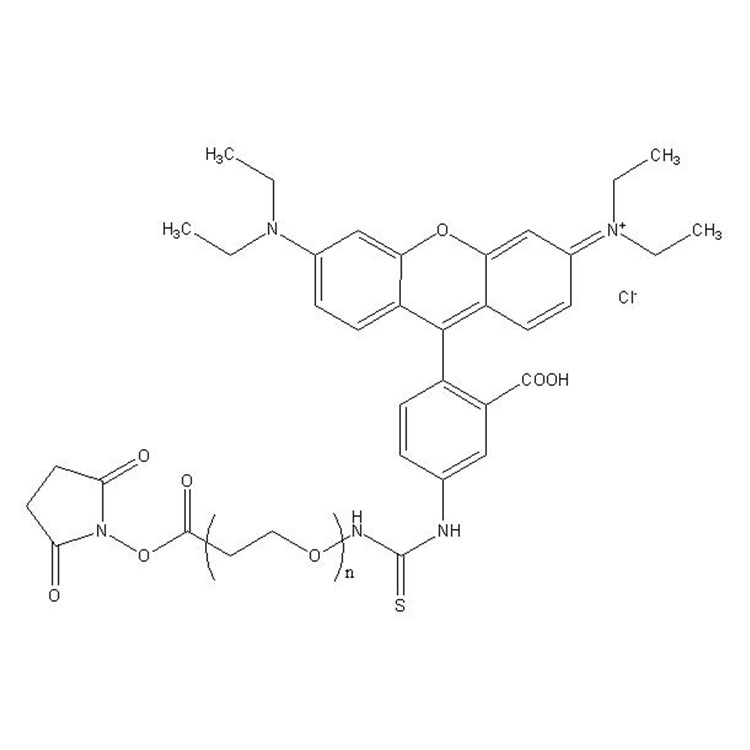 罗丹明-聚乙二醇-琥珀酰亚胺酯；罗丹明-聚乙二醇-活性酯,Rhodamine-PEG-NHS;RB-PEG-NHS