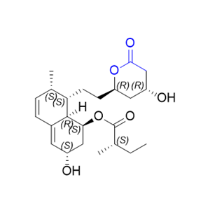 普伐他汀杂质04,(1S,3S,7S,8S,8aR)-3-hydroxy-8-[2-[(2R,4R)-4-hydroxy-6- oxotetrahydro-2H-pyran-2-yl]ethyl]-7-methyl-1,2,3,7,8, 8ahexahydronaphthalen-1-yl (2S)-2-methylbutanoate