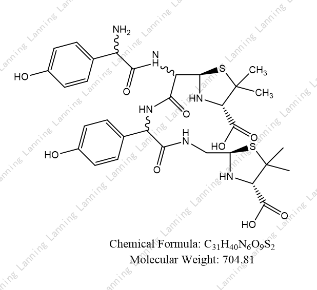 阿莫西林脱酸噻唑酸二聚体,the Mixture of Dimers 1,2,3 ,4 of Amoxicillin Thiazole Acid & Amoxicillin Deacidithiazole Acid