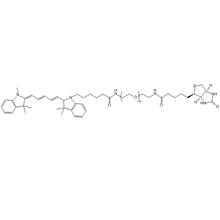 花青素Cy5-聚乙二醇-生物素,Cy5-PEG-Biotin;Cyanine5-PEG-Biotin