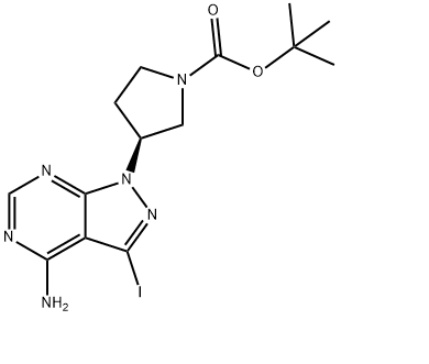 (S)-叔-丁基 3-(4-氨基-3-碘-1H-吡唑并[3,4-D]嘧啶-1-基)吡咯烷-1-甲酸基酯,(S)-tert-butyl 3-(4-amino-3-iodo-1H-pyrazolo[3,4-d]pyrimidin-1-yl)pyrrolidine-1-carboxylate