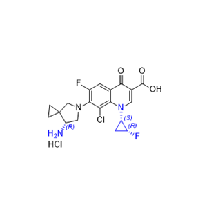 西他沙星杂质06,7-((R)-7-amino-5-azaspiro[2.4]heptan-5-yl)-8-chloro-6-fluoro-1- ((1S,2R)-2-fluorocyclopropyl)-4-oxo-1,4-dihydroquinoline-3- carboxylic acid hydrochloride