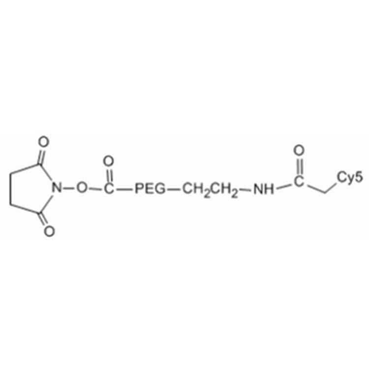 花青素Cy5-聚乙二醇-羧基,Cyanine5-PEG-Acid;Cy5-PEG-COOH;Cy5-PEG-Acid;Cyanine5-PEG-COOH