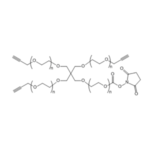 4-ArmPEG-(3Alkyne-1NHS) 四臂聚乙二醇-(三个炔基一个活性酯)