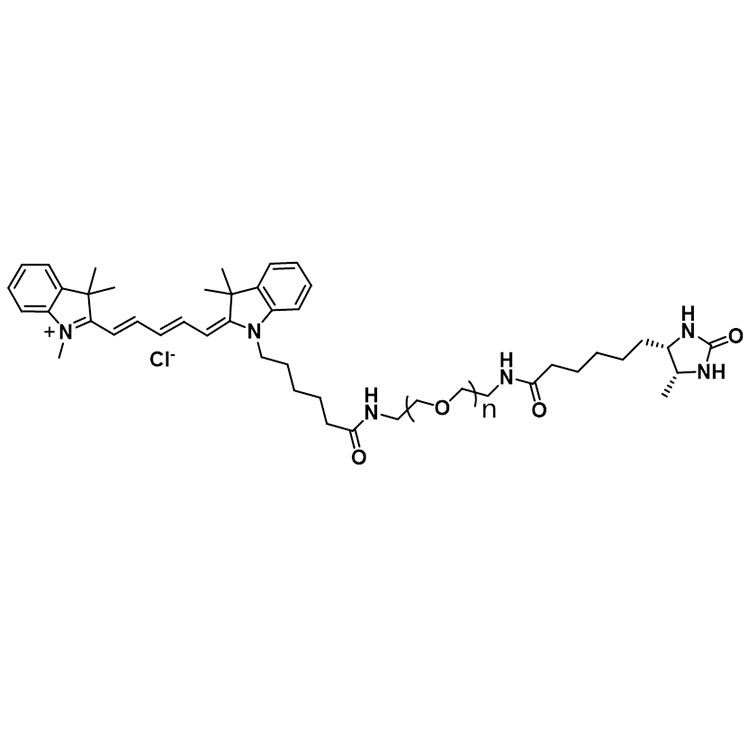 花青素Cy5-聚乙二醇-脫硫生物素,Cyanine5-PEG-Desthiobiotin;Cy5-PEG-Desthiobiotin