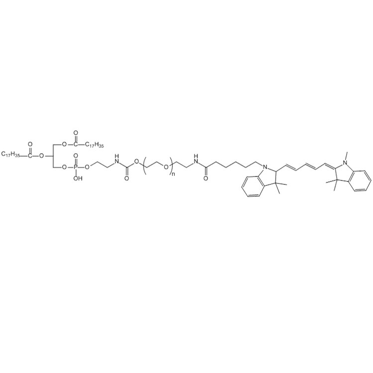 花青素Cy5.5-聚乙二醇-磷脂,Cy5.5-PEG-DSPE;Cyanine5.5-PEG-DSPE;DSPE-PEG-Cyanine5.5;DSPE-PEG-Cy5.5