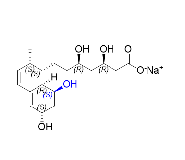 普伐他汀雜質(zhì)06,sodium(3R,5R)-7-[(1S,2S,6S,8S,8aR)-6,8-dihydroxy-2-methyl-1,2,6,7,8,8a-hexahydronaphthalen-1-yl]-3,5-dihydroxyheptanoic acid