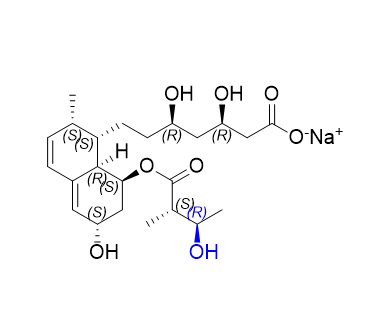 普伐他汀杂质02,Sodium (3R,5R)-3,5-dihydroxy-7-[(1S,2S,6S,8S,8aR)-6-hydroxy- 8-[[(2S,3R)3-hydroxy-2-methylbutanoyl]oxy]-2-methyl- 1,2,6,7,8,8a-hexahydronaphthalen-1-yl]heptanoic acid