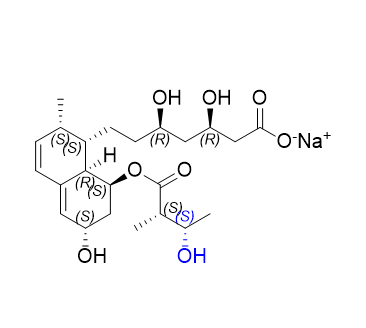 普伐他汀杂质05,Sodium (3R,5R)-3,5-dihydroxy-7-[(1S,2S,6S,8S,8aR)-6-hydroxy- 8-[[(2S,3S)3-hydroxy-2-methylbutanoyl]oxy]-2-methyl- 1,2,6,7,8,8a-hexahydronaphthalen-1-yl]heptanoic acid
